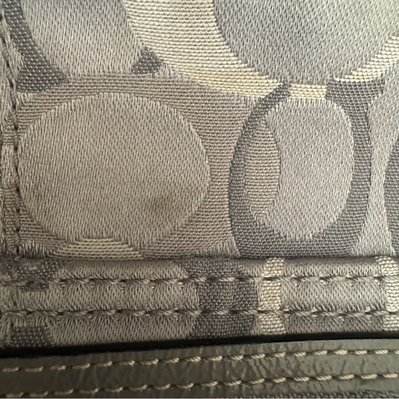 Coach Penelope Optic Signature Shoulder Hobo Bag Silver Gray Lurex Canvas #15054 - Picture 10 of 15